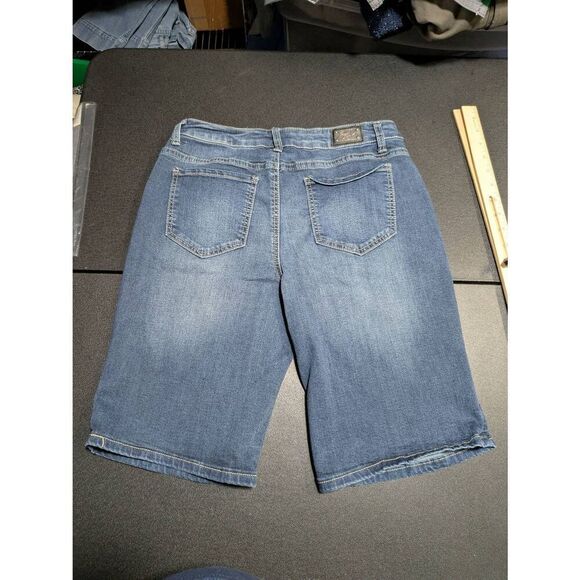 Earl Jean Bermuda Shorts Denim Blue Flat Front Pockets Workwear Women's Size 10 - Picture 2 of 4